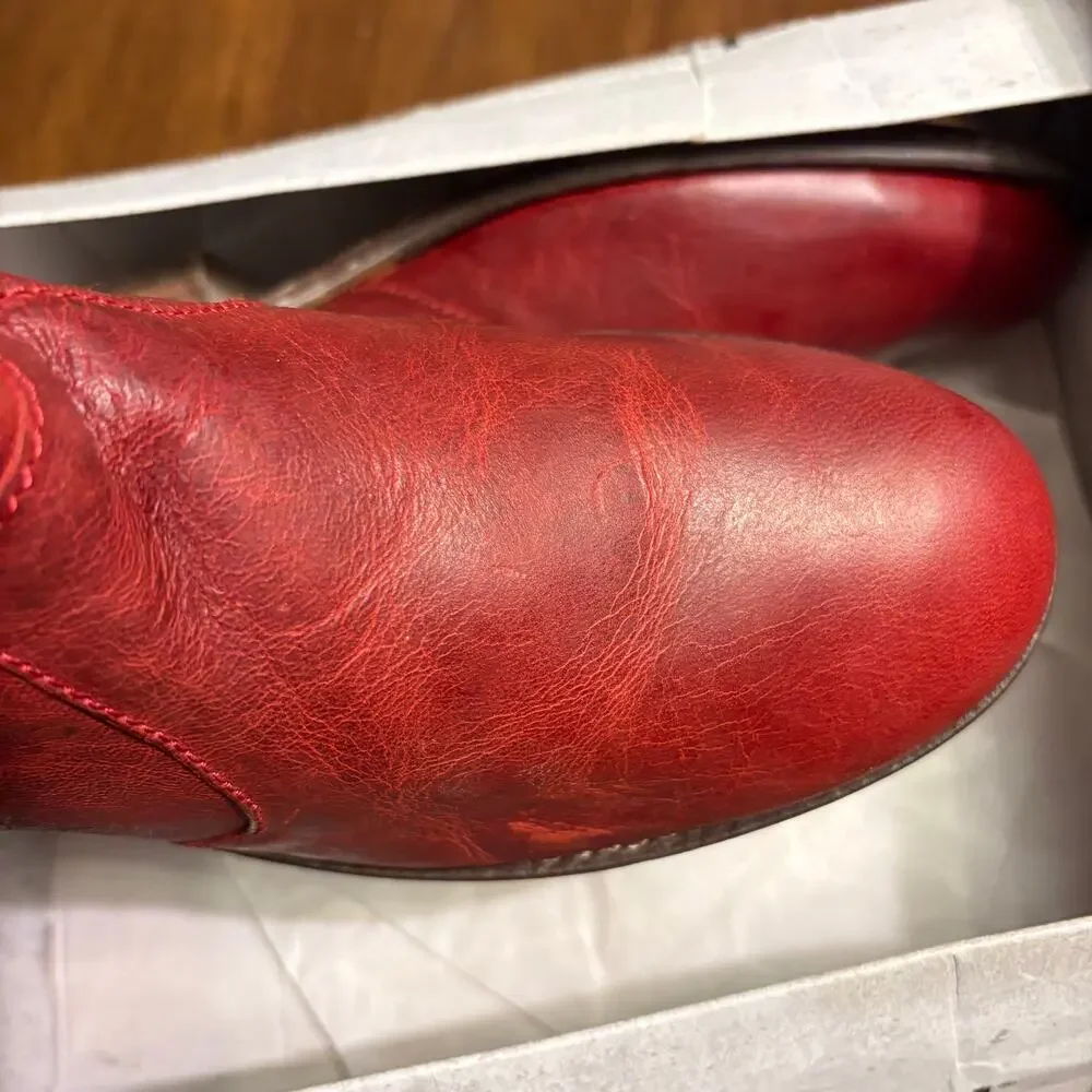 Josef Seibel Sienna 45 Boots 9.5 US 40 EU NWT Red Leather Ankle Booties Comfort